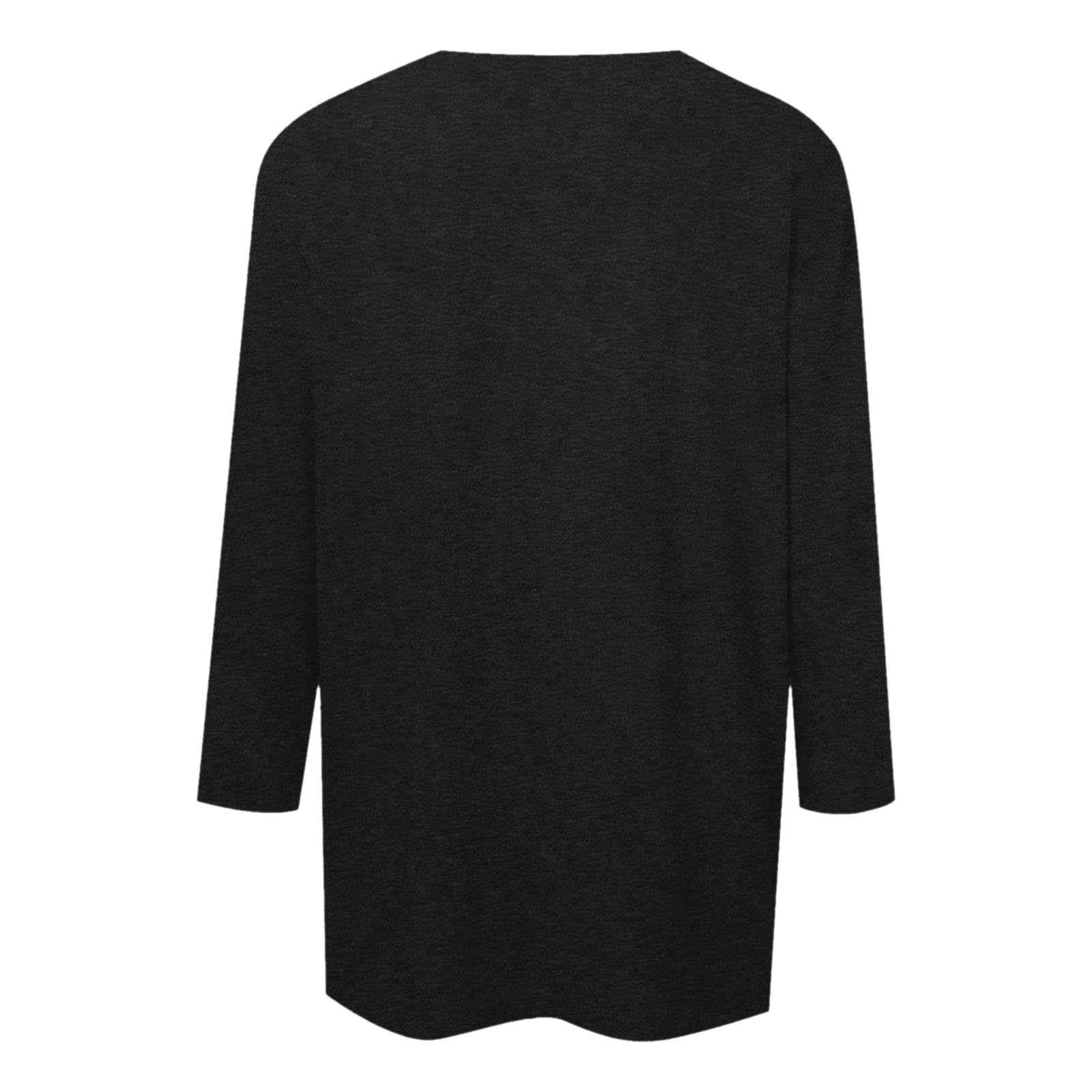 thumbnail image 3 of Top de manga 3/4 y cuello cuadrado con bloques de color para mujer: blusa elegante y casual para el verano, corte holgado, 3 of 6